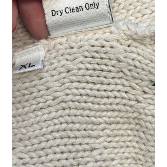 Cabi Cable Knit Open Front Cardigan Sweater XL White Preppy Academia Grandmacore - Picture 7 of 8